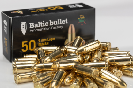 9mm Para Baltic Bullet  BBAF 124gr FMJ