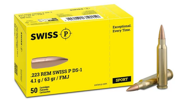 223 Rem Swiss P Ammo FMJ 63gr